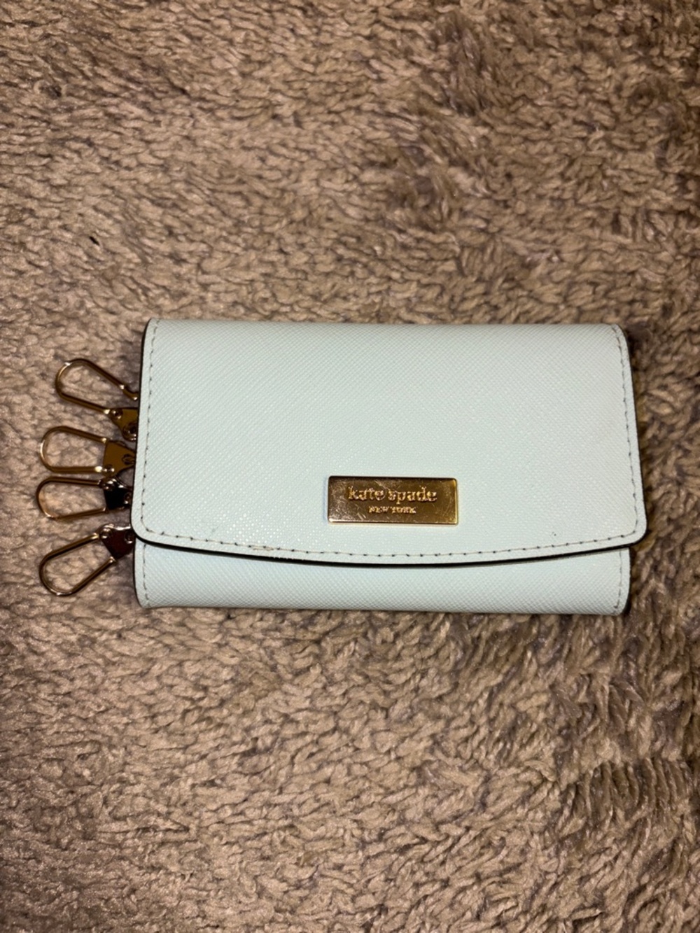 NWOT Kate Spade Light Blue Key Wallet